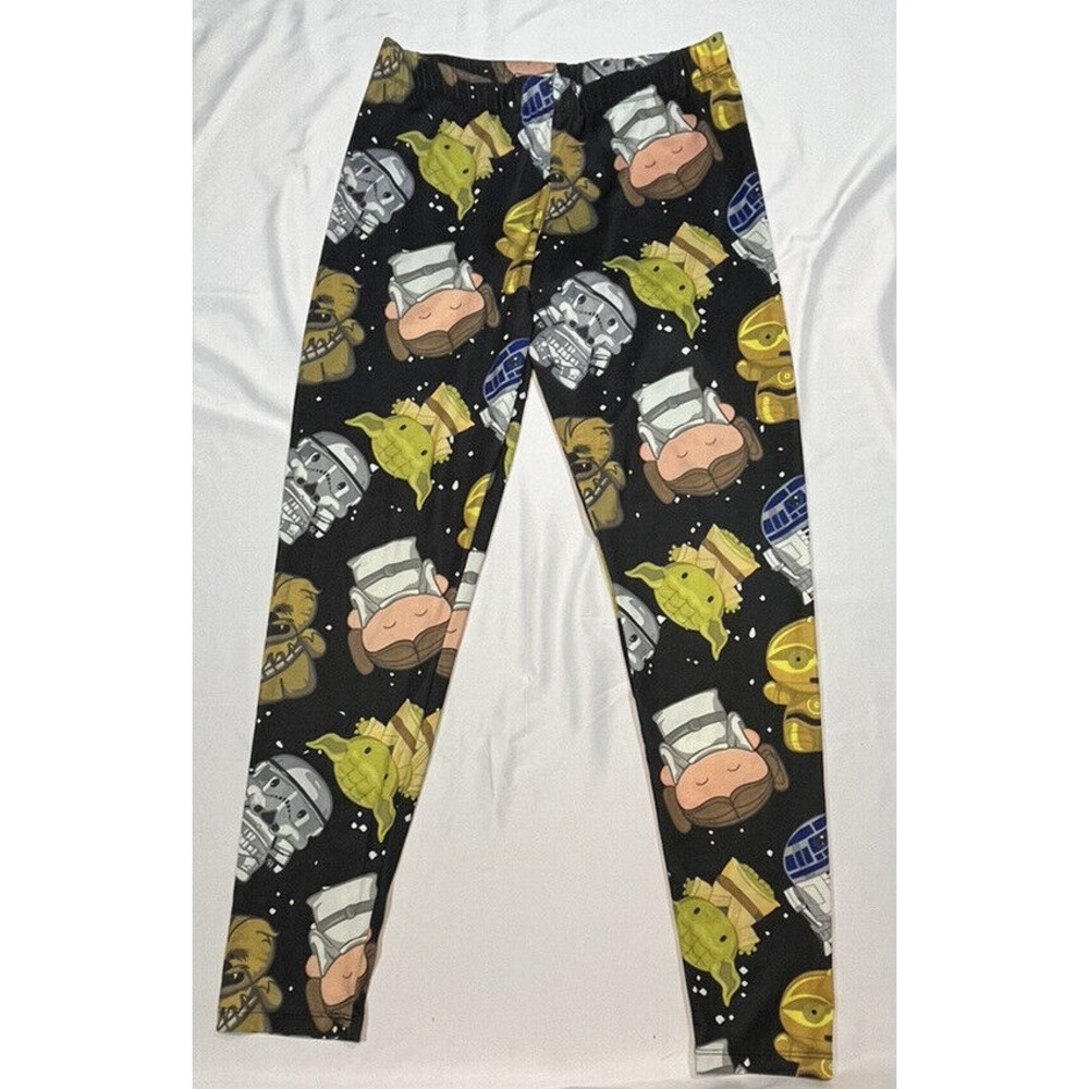 Star Wars Mighty Fine Leggings Yoga Pants Spandex Yoda R2D2 Leia Storm Trooper
